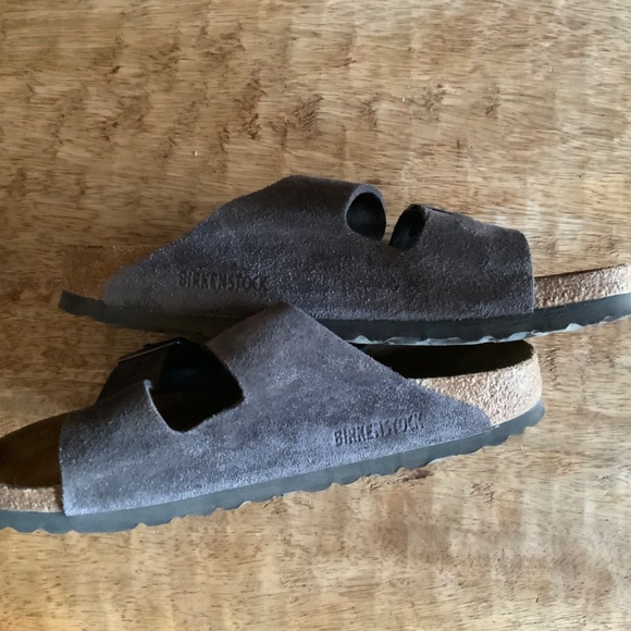 BIRKENSTOCK Arizona Soft Footbed Suede Leather  Velvet Gray - Picture 2 of 5